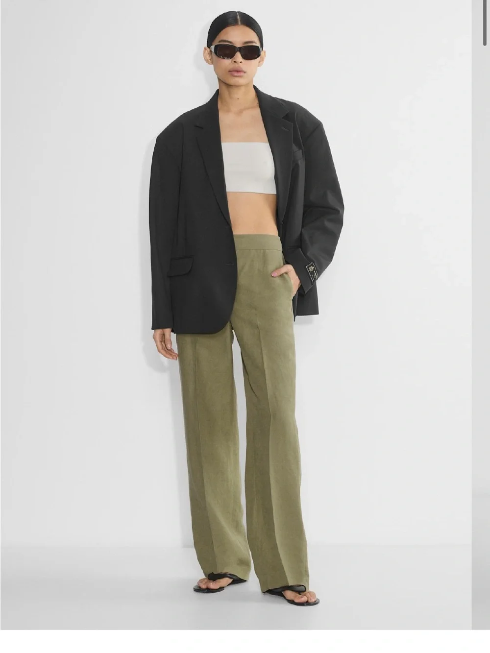 Aritzia Limitless Pant- Cruise Linen- size 2 - Sun-dried Olive Green - BNWT